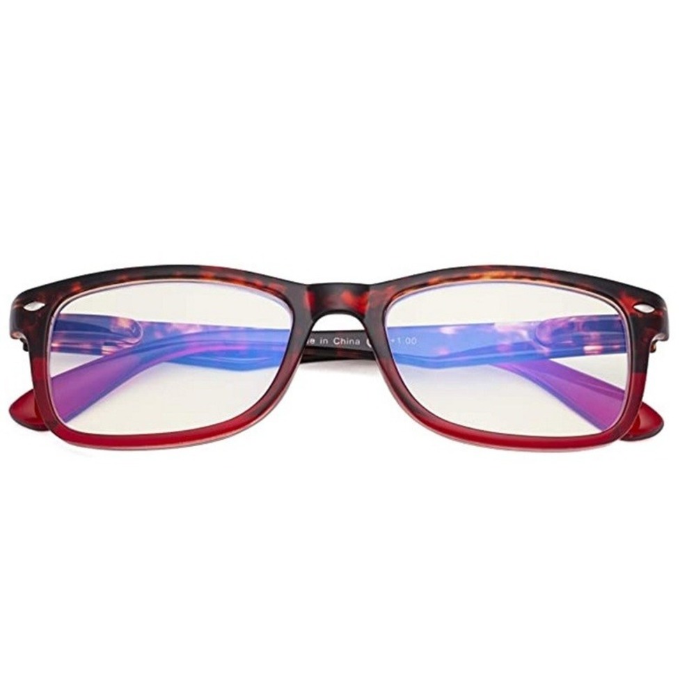 CessBlu Red Tortoise Blue Light Blocking Glasses UV Glare 1.0 Readers 84315